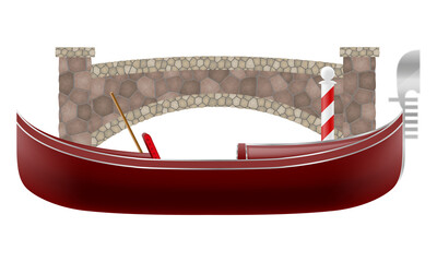 gondola traditional italian boat in venice vector illustration © kontur-vid