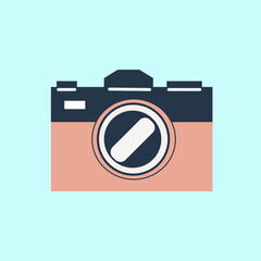 digital camera drawn in logo style for your project