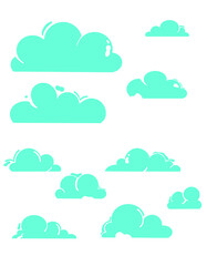 this illustration outlines clouds of different shapes and sizes