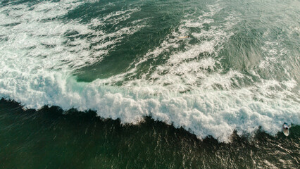 Obraz na płótnie Canvas Ocean and coast landscape, travel drone photo.