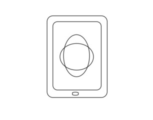 eggs show on the smart phone display with white background.