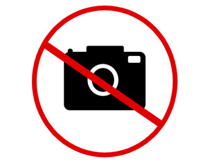 no photography sign with white background.