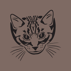 kitten logo silhouette of funny small cat head vector illustrations