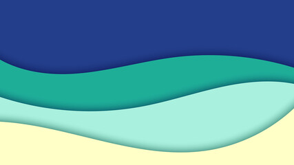 Summer background abstract waves shapes pattern paper cut style
