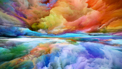 Obraz na płótnie Canvas Vibrant Land and Sky