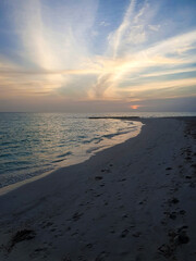 Spectacular sunset on the beach, Maldives