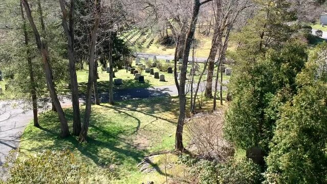 Sleepy Hollow Cemetery With Trees And Greenery