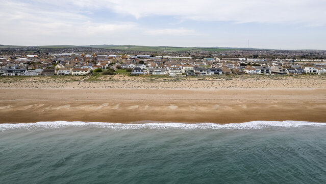 Aerial photography of sandy beach in Shoreham-by-Sea