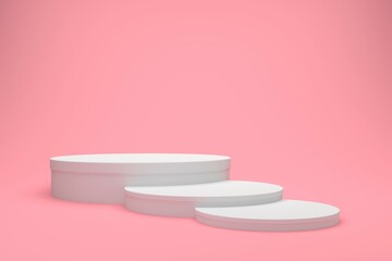 3D rendering pink background with pink plinth and scene, 3D minimal abstract background.
