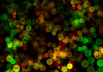 Abstract green and yellow bubbles. Holiday soft background with color circles.