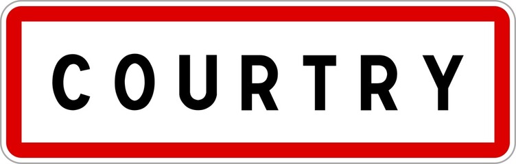 Panneau entrée ville agglomération Courtry / Town entrance sign Courtry