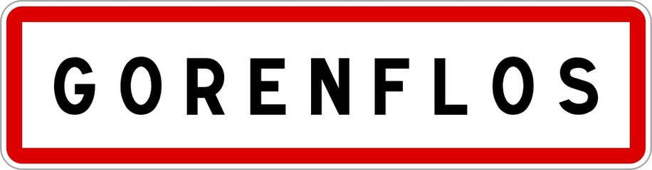 Panneau entrée ville agglomération Gorenflos / Town entrance sign Gorenflos