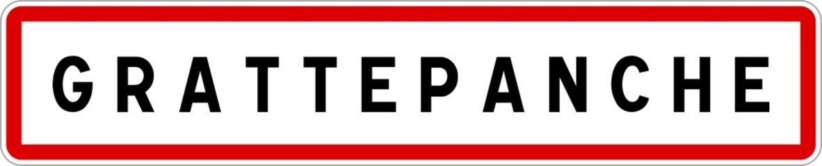 Panneau entrée ville agglomération Grattepanche / Town entrance sign Grattepanche