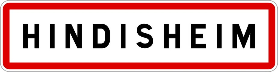 Panneau entrée ville agglomération Hindisheim / Town entrance sign Hindisheim
