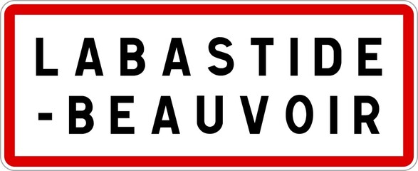 Panneau entrée ville agglomération Labastide-Beauvoir / Town entrance sign Labastide-Beauvoir