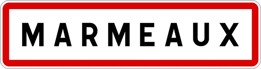 Panneau entrée ville agglomération Marmeaux / Town entrance sign Marmeaux