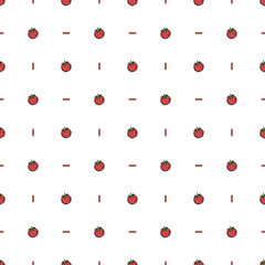 Seamless tomato pattern. Colored tomatoes background. Doodle vector illustration with tomato