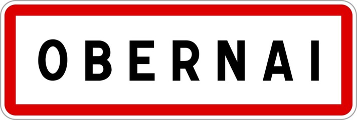 Panneau entrée ville agglomération Obernai / Town entrance sign Obernai
