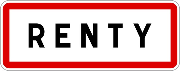 Panneau entrée ville agglomération Renty / Town entrance sign Renty