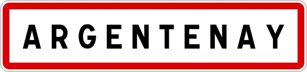 Obraz premium Panneau entrée ville agglomération Argentenay / Town entrance sign Argentenay