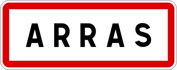 Panneau entrée ville agglomération Arras / Town entrance sign Arras