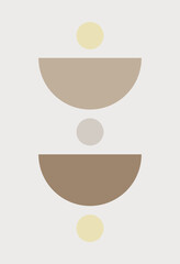 Geometric poster. Abstract prints and wall decor. Modern minimalistic neutral artistic print. Boho style. Minimalism.