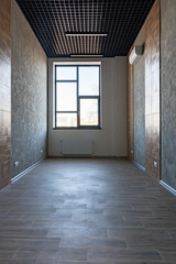 Empty open space office room with window
