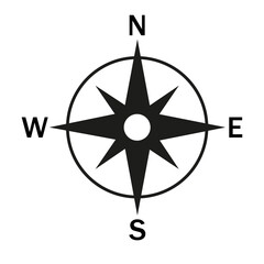 Compass icon. Black icon on a white background. Vector illustration. eps10