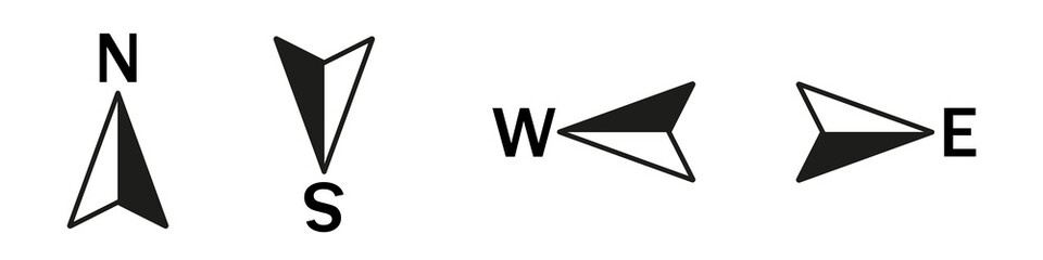 Obraz premium Vector compass icons. Compass vector arrow. Vector illustration