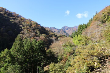 秋の埼玉県秩父の両神山の登山