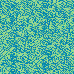 Seamless oscillogram-like pattern with curved lines. Endless repeating hand drawn pattern made by felt tip pen for surface design and other design projects
