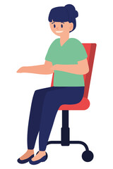 woman sitting in office chair