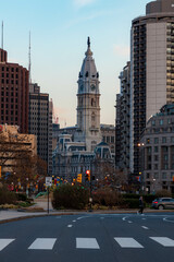 View of Philadelphia Town Hall with Country Flags