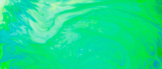 Fototapeta na wymiar Abstract liquid ink painting texture. Turquoise trendy backdrop. Colorful chemical experiment