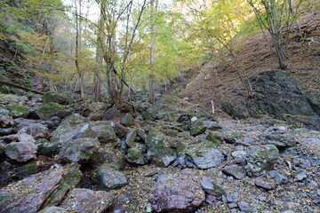 秋の埼玉県秩父の両神山の登山