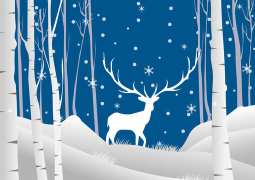 christmas background with deer © siriwat