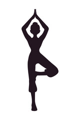 silhouette woman namaste