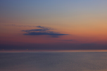 Beautiful sunset at the coast of the Baltic Sea, Lithuania - obrazy, fototapety, plakaty