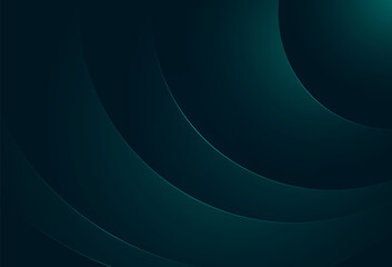 Abstract modern gradient curves on dark green background with shiny line. Dynamic shapes composition. Suit for banner, cover, presentation, flyer, poster, website, brochure. Vector illustration