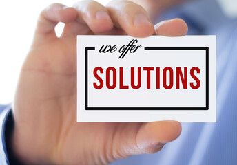 We offer solutions advertisement