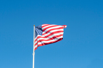 United States flag on a pole