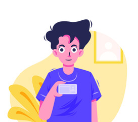 Man holding identity card