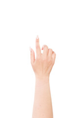 Obraz premium Hand pointing isolated on white
