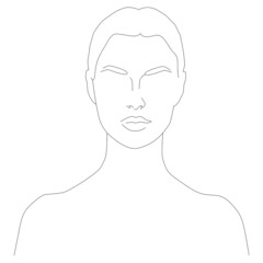 Continuous line, drawing faces, the concept of fashionable minimalism, vector illustration. Modern fashion pattern. Glamorous single-line female faces with a seamless pattern. The face is one line.