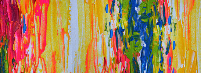 Hand draw painting abstract art panorama background colors texture design illustration.