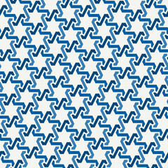 Oriental ancient mosaic pattern. Ethnic ornament. Repeated geometric figures, stars motif. Seamless surface design. Ornamental wallpaper. Geo abstract background. Digital paper, textile print. Vector