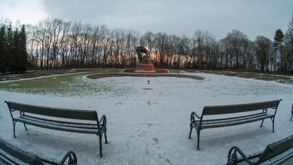 bench in the snow