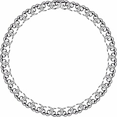 Round frame. Circle Ornamental decorative frame with leaves and floral element
