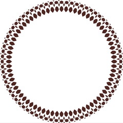 Round frame. Circle Ornamental decorative frame with leaves and floral element
