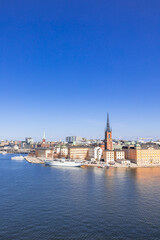 Fototapeta na wymiar Stockholm city, Sweden. Beautiful panoramic view on a sunny day